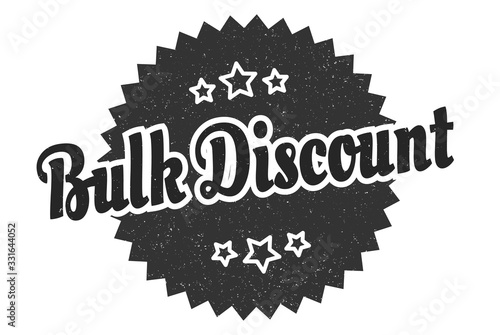 bulk discount sign. bulk discount round vintage retro label. bulk discount