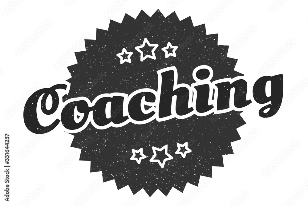 Fototapeta premium coaching sign. coaching round vintage retro label. coaching