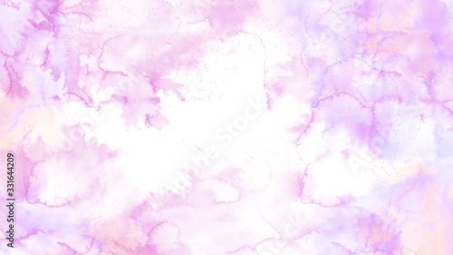Stains pink lilac overlay watercolor textural digital art over a white background. Print for cards, banners, posters, web, stationery, covers, wrapping paper, boxes, packages.