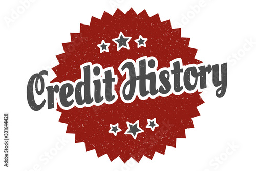 credit history sign. credit history round vintage retro label. credit history
