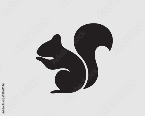 Very simple black stand squirrel logo design inspiration