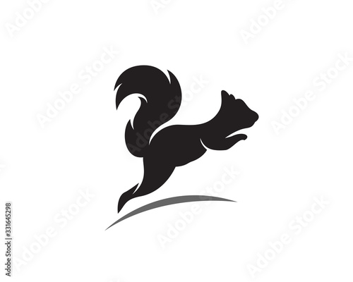 black jumping furry squirrel logo design inspiration