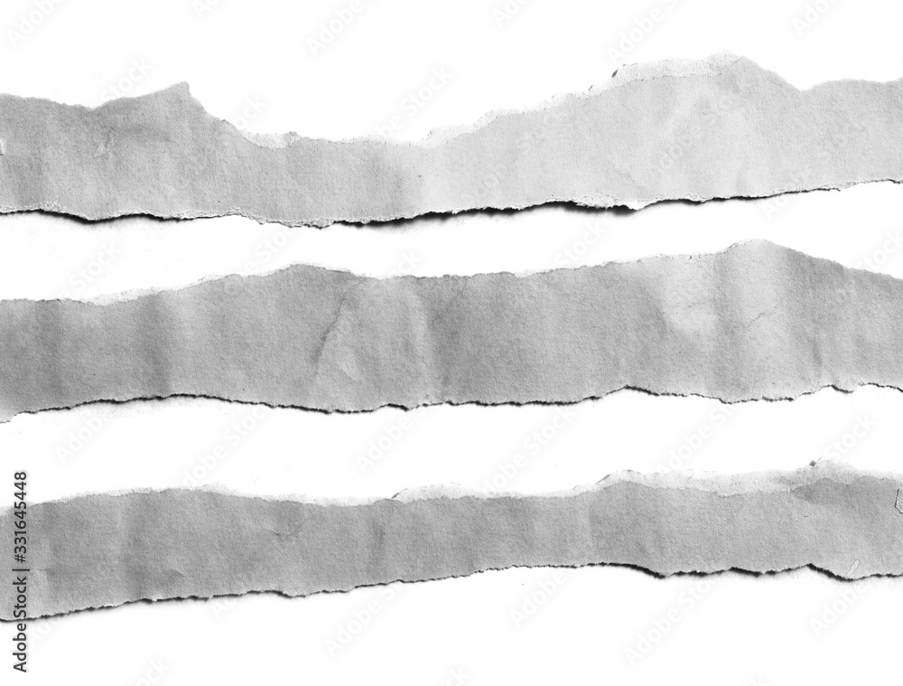 Fototapeta premium Old ripped paper isolated on white background with copy space for text
