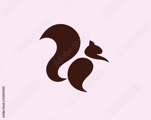 unique simple abstract stand squirrel logo design inspiration