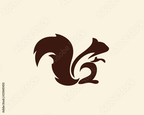 Stand squirrel simple drawing art logo design inspiration