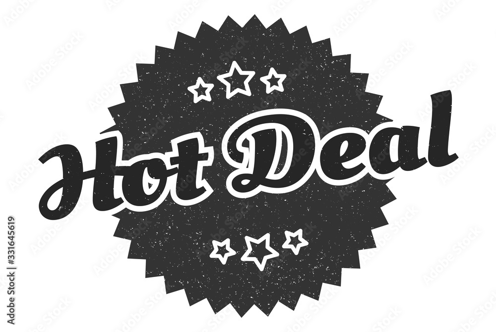 Fototapeta premium hot deal sign. hot deal round vintage retro label. hot deal