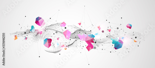 Trendy fluid cover design with plexus effect.