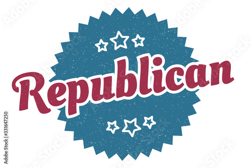 republican sign. republican round vintage retro label. republican