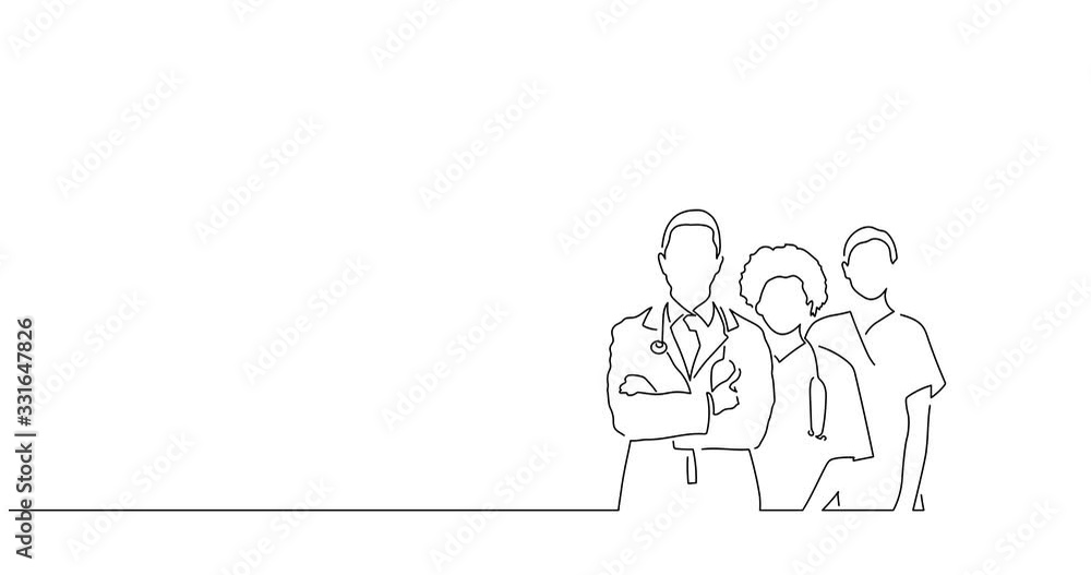Doctors line drawing, animated illustration design. Medicine collection. Doctors line drawing, animated illustration design. Medicine collection.