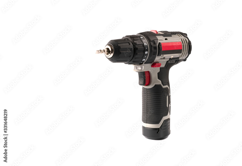 cordless drill screwdriver on an isolated white background cordless drill screwdriver on an isolated white background