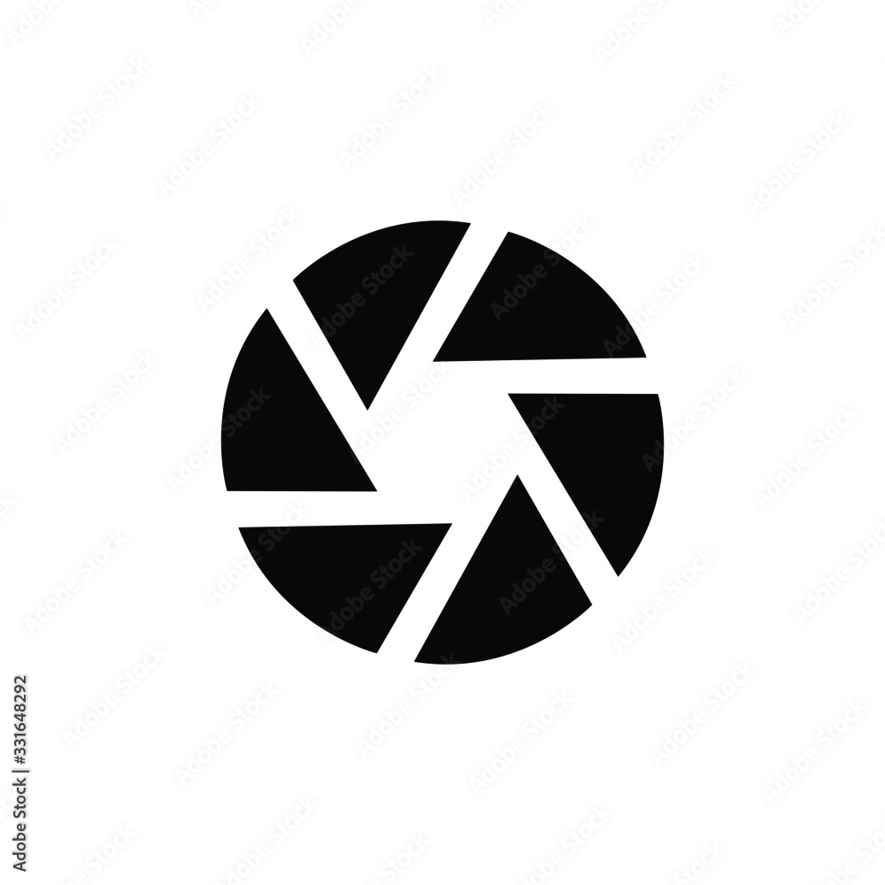 camera lens vector icon on white background camera lens vector icon on white background