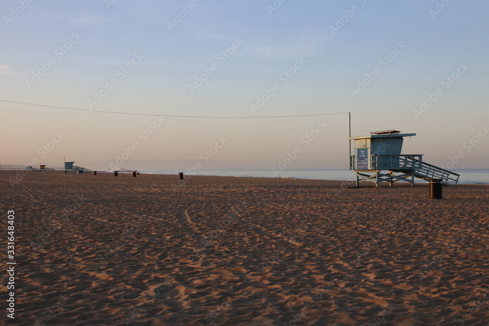 Szenen am Santa Monica Beach in Los Angeles mit Morgenstimmung Szenen am Santa Monica Beach in Los Angeles mit Morgenstimmung