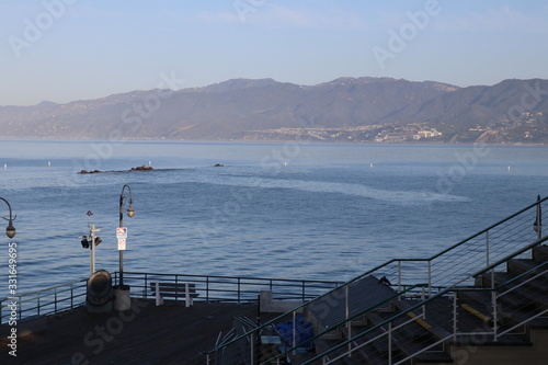 Szenen am Santa Monica Beach in Los Angeles mit Morgenstimmung