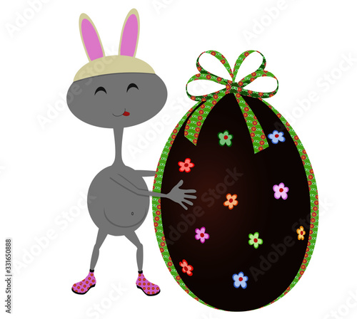 Emoticon emoji Pasqua con omino stilizzato