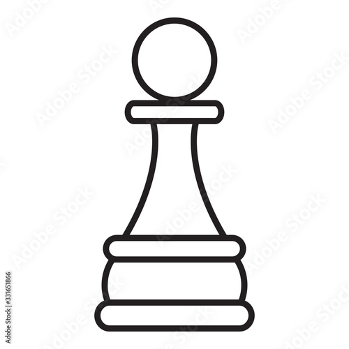 Vector Outline Chess Pawn Icon