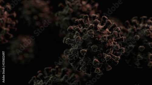 Coronavirus ( Covid-19 ) stylised Xray Medical 3D Visualisation