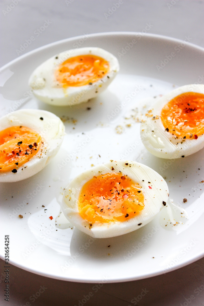 Boiled eggs on a plate Boiled eggs on a plate