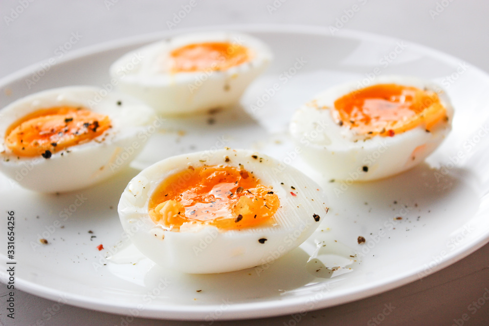Boiled eggs on a plate Boiled eggs on a plate