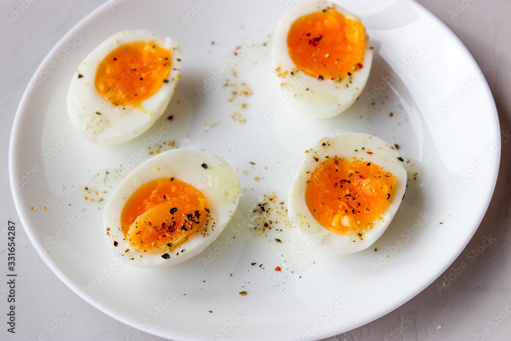 Boiled eggs on a plate Boiled eggs on a plate