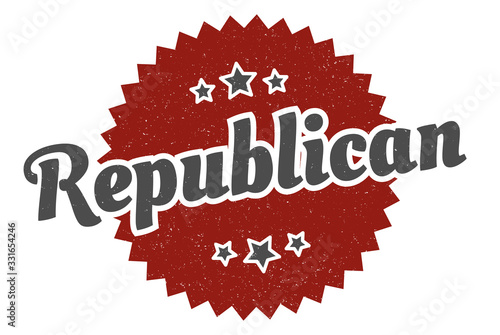 republican sign. republican round vintage retro label. republican