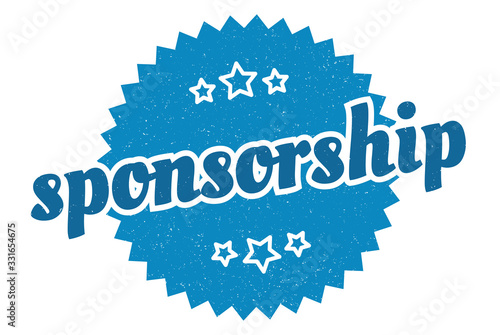 sponsorship sign. sponsorship round vintage retro label. sponsorship