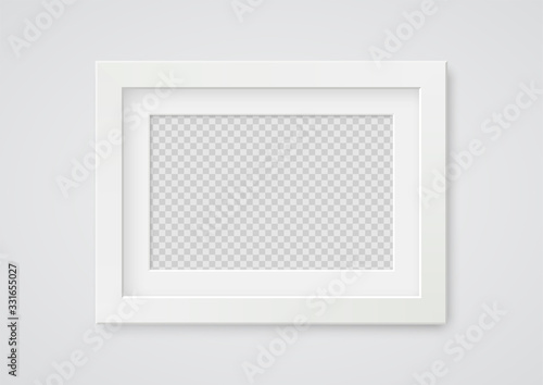 Mockup realistic picture / photo frame white color with blank screen for your design. Vector illustration EPS10