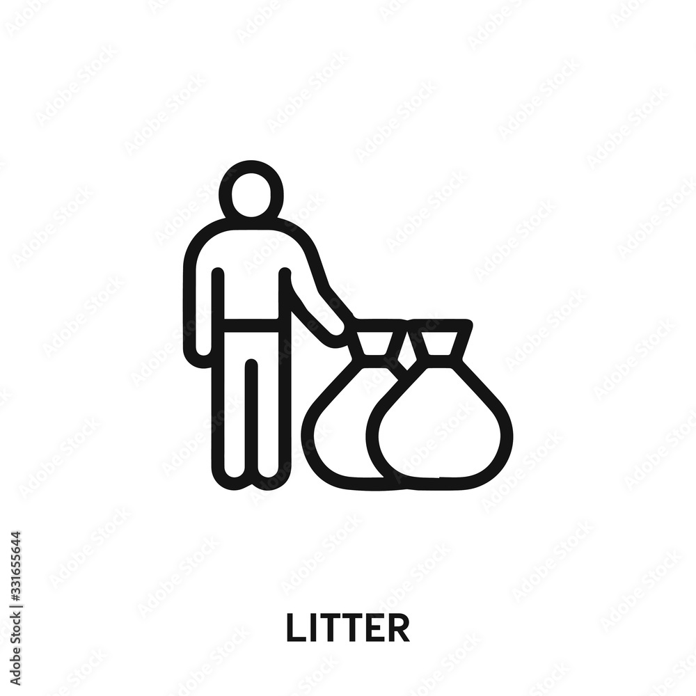 litter icon vector. litter symbol sign. litter icon vector. litter symbol sign.