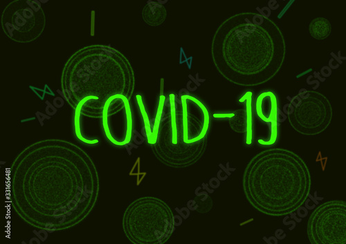 Illustrative example of new chinese Coronavirus, Covid-19 or 2019 nCov