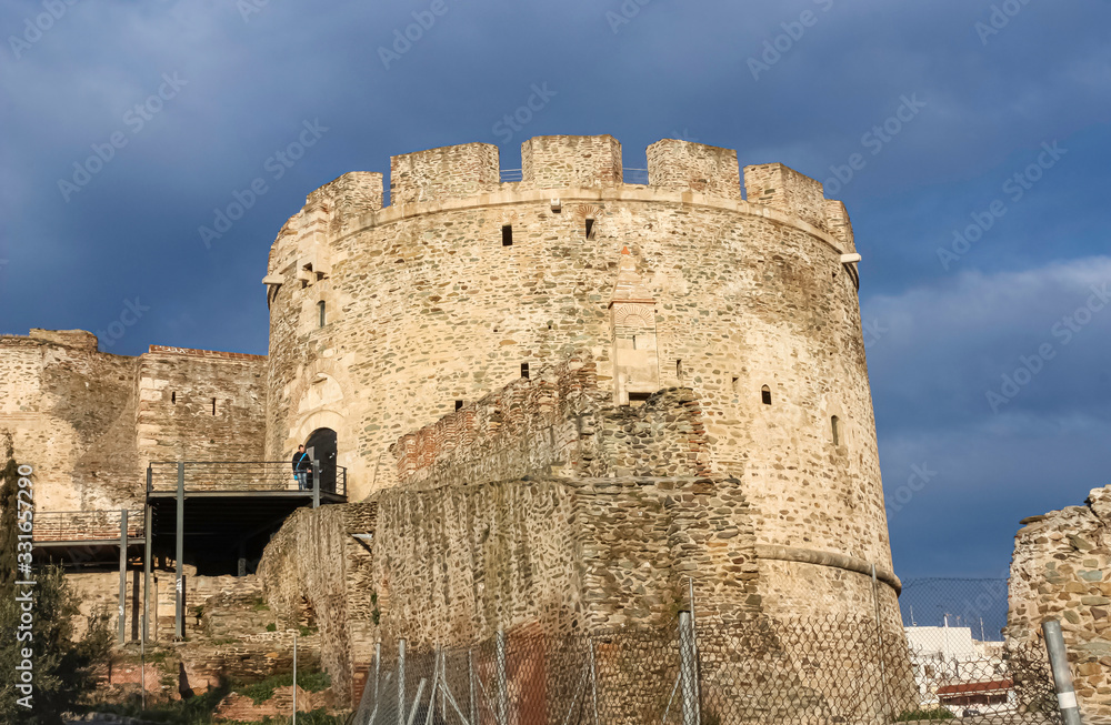 A tower in the medieval fortifications of Thessaloniki, Greece