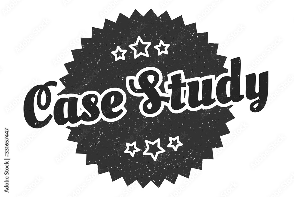 Fototapeta premium case study sign. case study round vintage retro label. case study