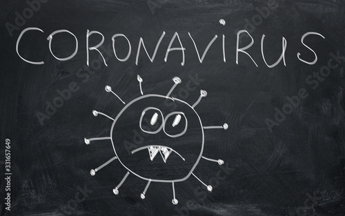Illustrative example of new chinese Coronavirus, Covid-19 or 2019 nCov