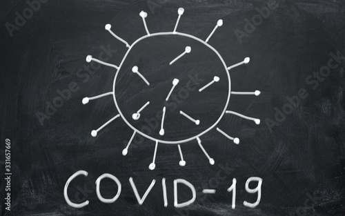 Illustrative example of new chinese Coronavirus, Covid-19 or 2019 nCov