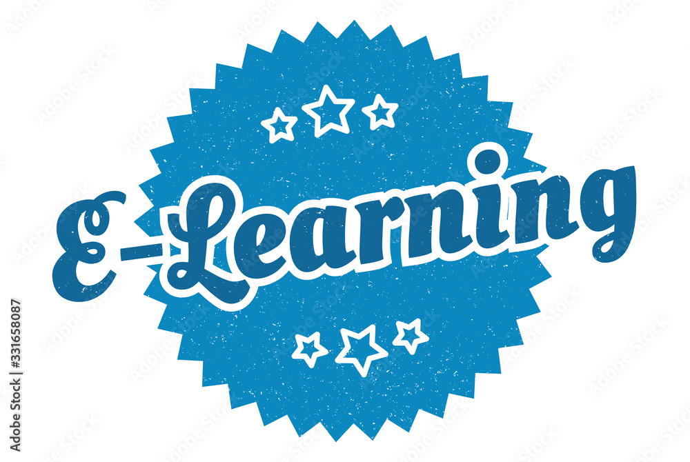 Fototapeta premium e-learning sign. e-learning round vintage retro label. e-learning