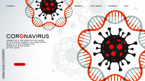Modern medical WEB BANER. Coronavirus background. Virus Cell Icon. Stop corona virus concepts.