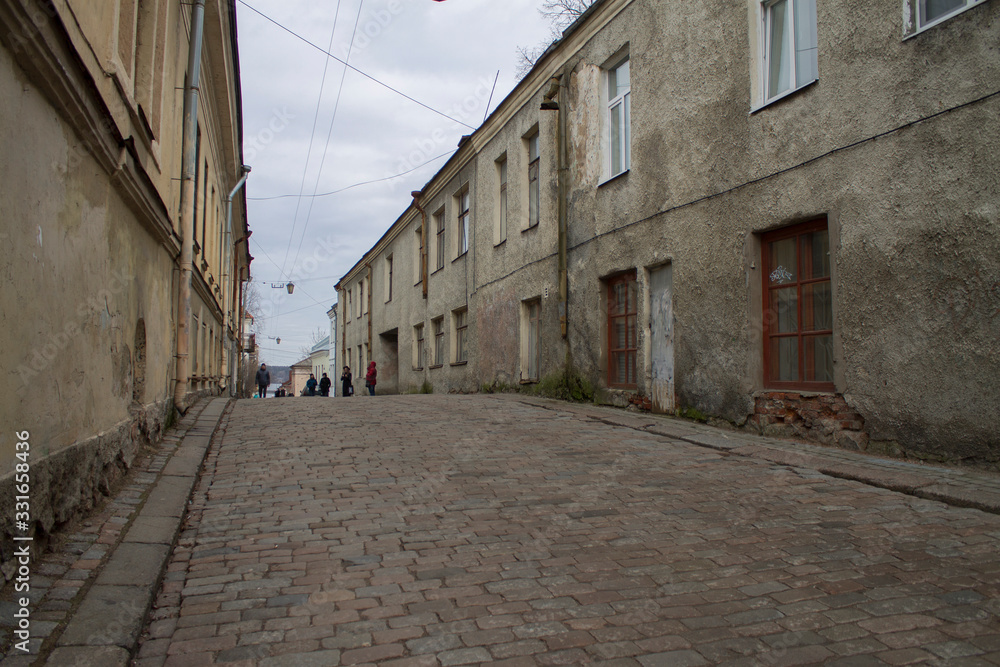 old street in the city of Vyborg