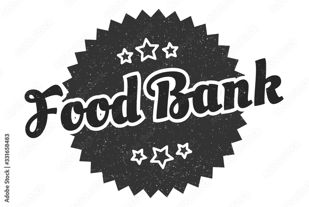 Fototapeta premium food bank sign. food bank round vintage retro label. food bank