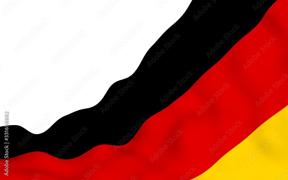 Naklejka premium Flag of Germany. Wide format 3D illustration. State symbol of the Federal Republic of Germany. 3D rendering