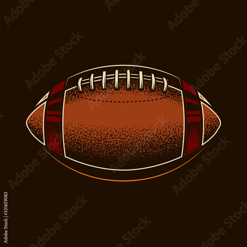 Original vector illustration. American football ball in retro style.