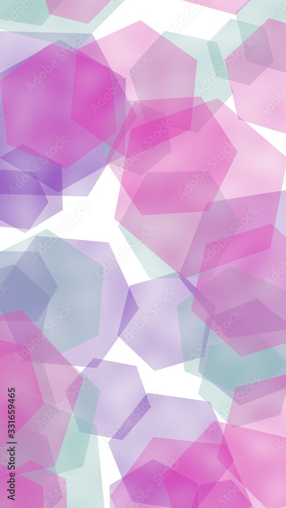 Multicolored translucent hexagons on white background. Vertical image orientation. 3D illustration Multicolored translucent hexagons on white background. Vertical image orientation. 3D illustration