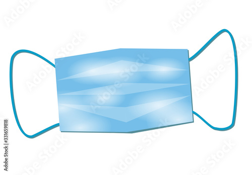 blue disposable mask - vector illustration