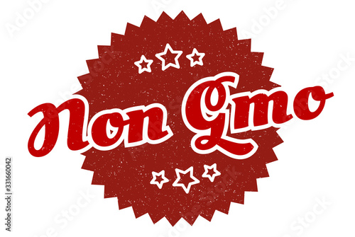 non gmo sign. non gmo round vintage retro label. non gmo