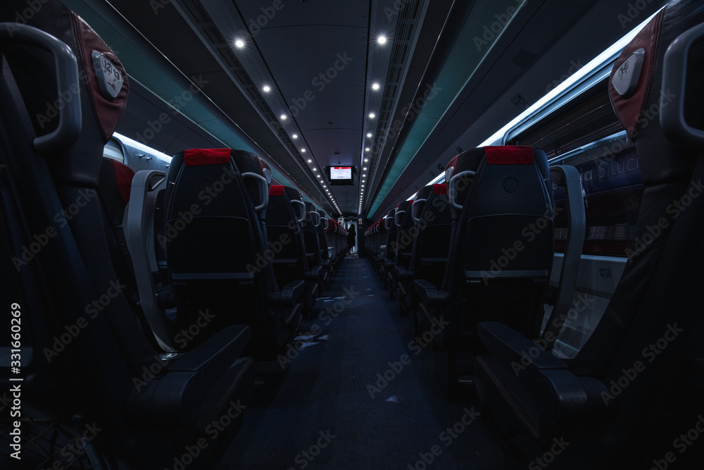Interior of high speed train