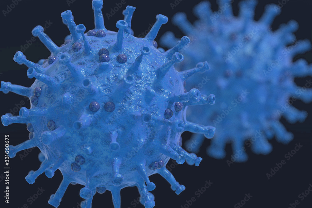 Coronavirus outbreak. Influenza as dangerous viral strain case as a pandemic medical concept. 3D render. Coronavirus outbreak. Influenza as dangerous viral strain case as a pandemic medical concept. 3D render.