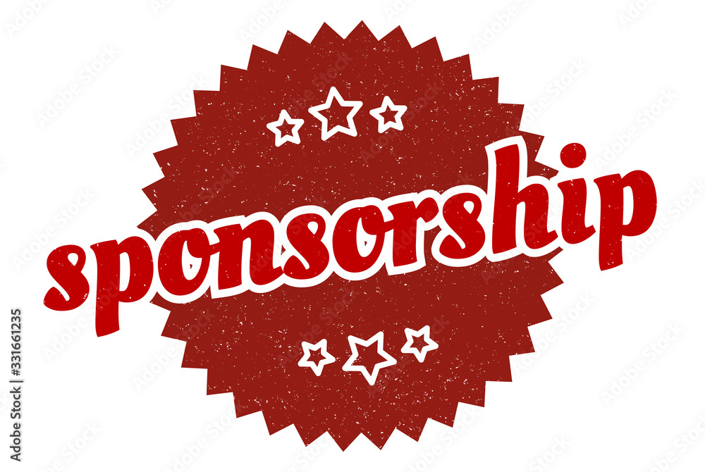 Fototapeta premium sponsorship sign. sponsorship round vintage retro label. sponsorship