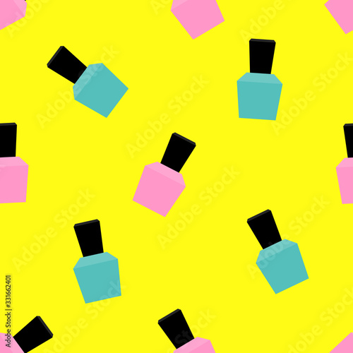 Beauty Seamless Pattern with manicure gel polish Vector Illustration