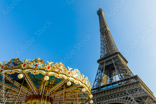 Wonderful view from Eiffel Tower in Paris.