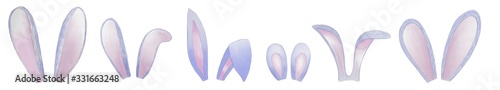 Photography Easter bunny ears clipart set watercolor illustration