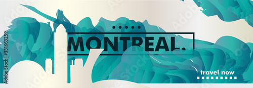 Canada Montreal skyline city gradient vector website banner