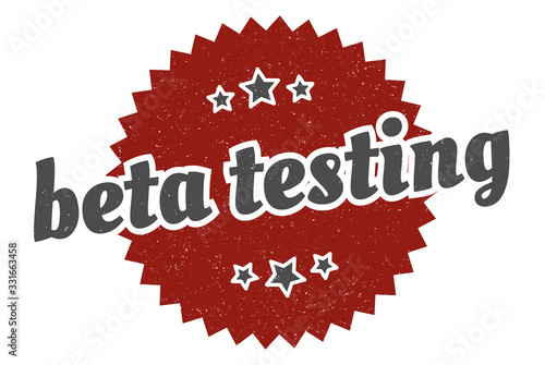 beta testing sign. beta testing round vintage retro label. beta testing