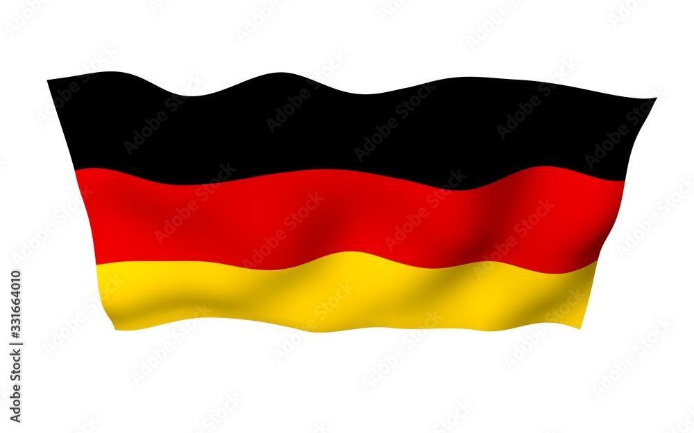 Flag of Germany. Wide format 3D illustration. State symbol of the Federal Republic of Germany. 3D rendering Flag of Germany. Wide format 3D illustration. State symbol of the Federal Republic of Germany. 3D rendering